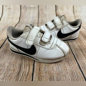 Nike Cortez Kids SL White Black 904769-102 Athletic Shoes Size 9C
